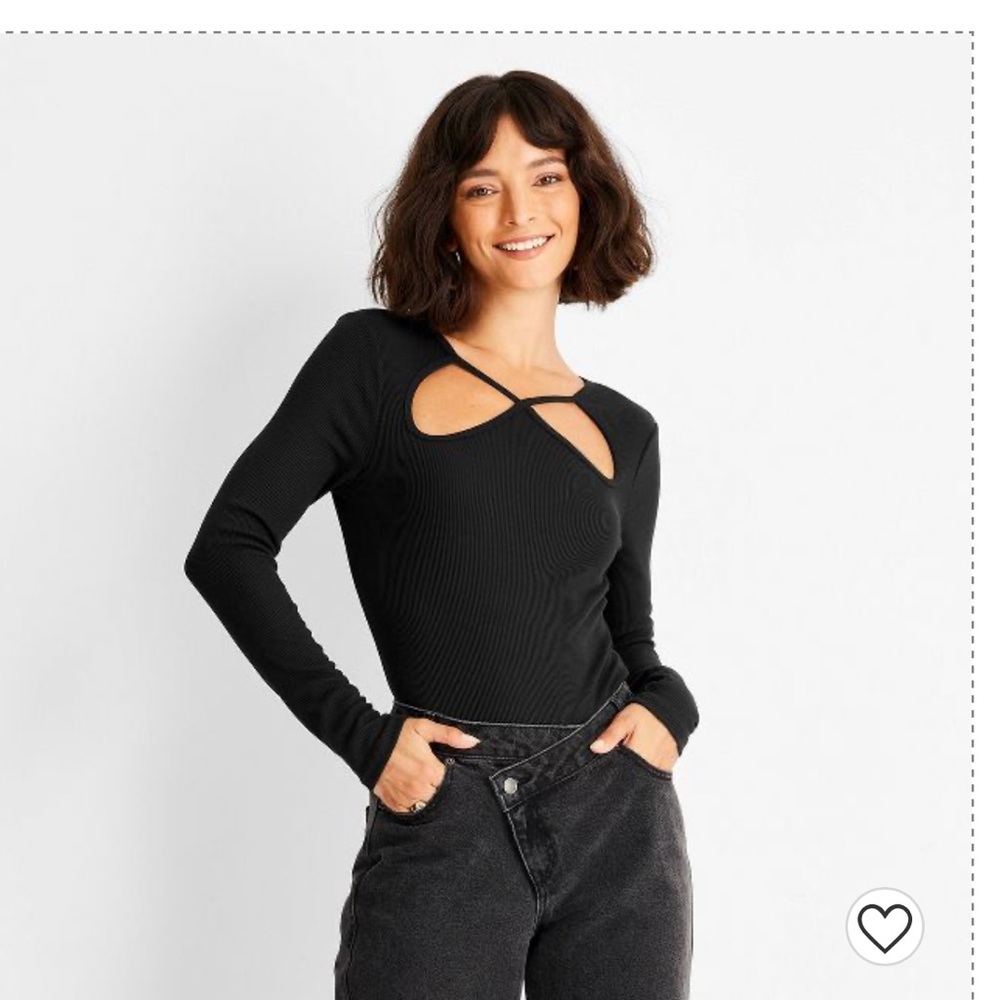 Women's Ribbed Cut Out Neck Bodysuit . ‼️‼️